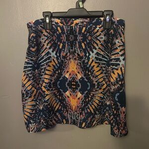 Abbeline Skirt - blue/multicolored print mini length